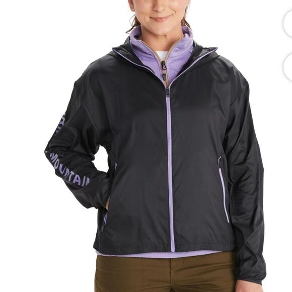 MARMOT Brooklyn Air Jacket Women's S Black/Paisley Purple Front Zip Closure - Picture 6 of 8